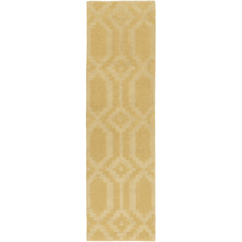 Wrought Studio Brack Geometric Handmade Wool Light Yellow Area Rug